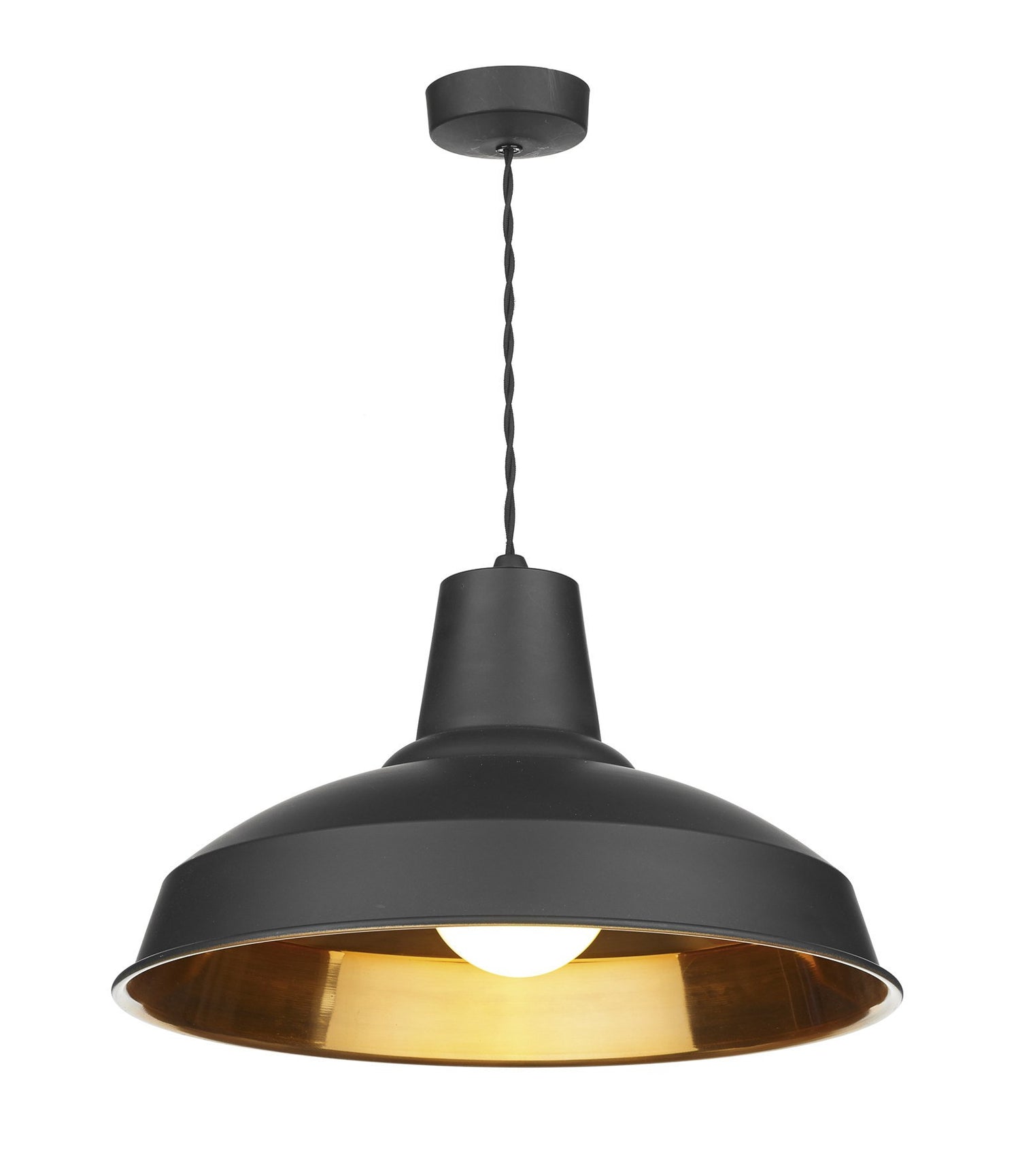 Reclamation Black Single with Copper Inside Lamp Ceiling Light