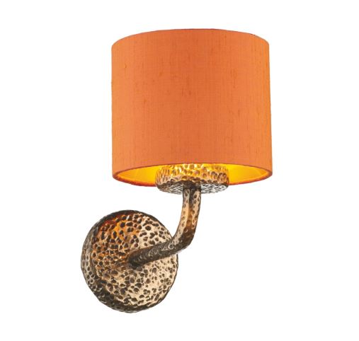 Sloane Wall Light Bronze With Orange & Gold Shade (other shade colours available) - ID 10246