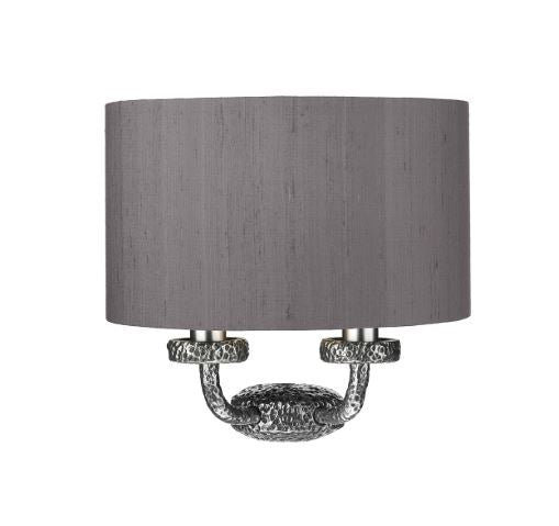 Sloane Double Wall Light Pewter With Charcoal & Silver Shade (other shade colours available) - ID 10249
