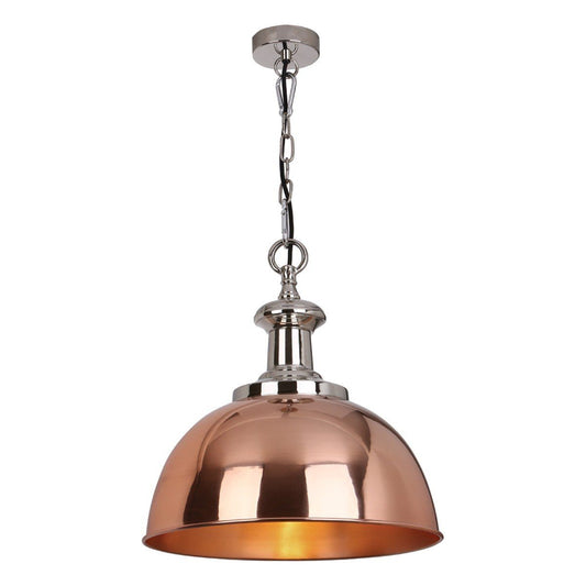 Polished Copper and Polished Nickel Single Pendant