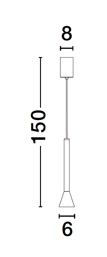 NAV Matt Black Aluminium Cone Head Single Pendant - ID 10139