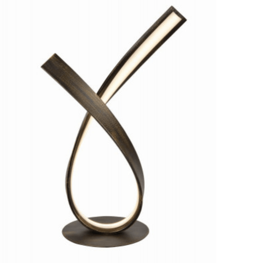 Curved Steel Table Lamp In Rust Finish - ID 6773