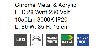 RING Semi-Flush Chrome Slim Line LED Ceiling Light - ID 7187