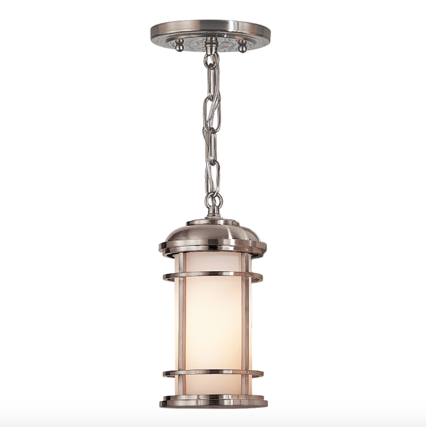 Hornchurch Brushed Steel Small Outdoor Pendant Lantern - ID 6556