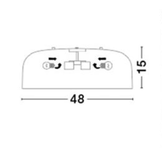 Steel & Acrylic Matt Elephant Grey Flush Ceiling Light - ID 7382