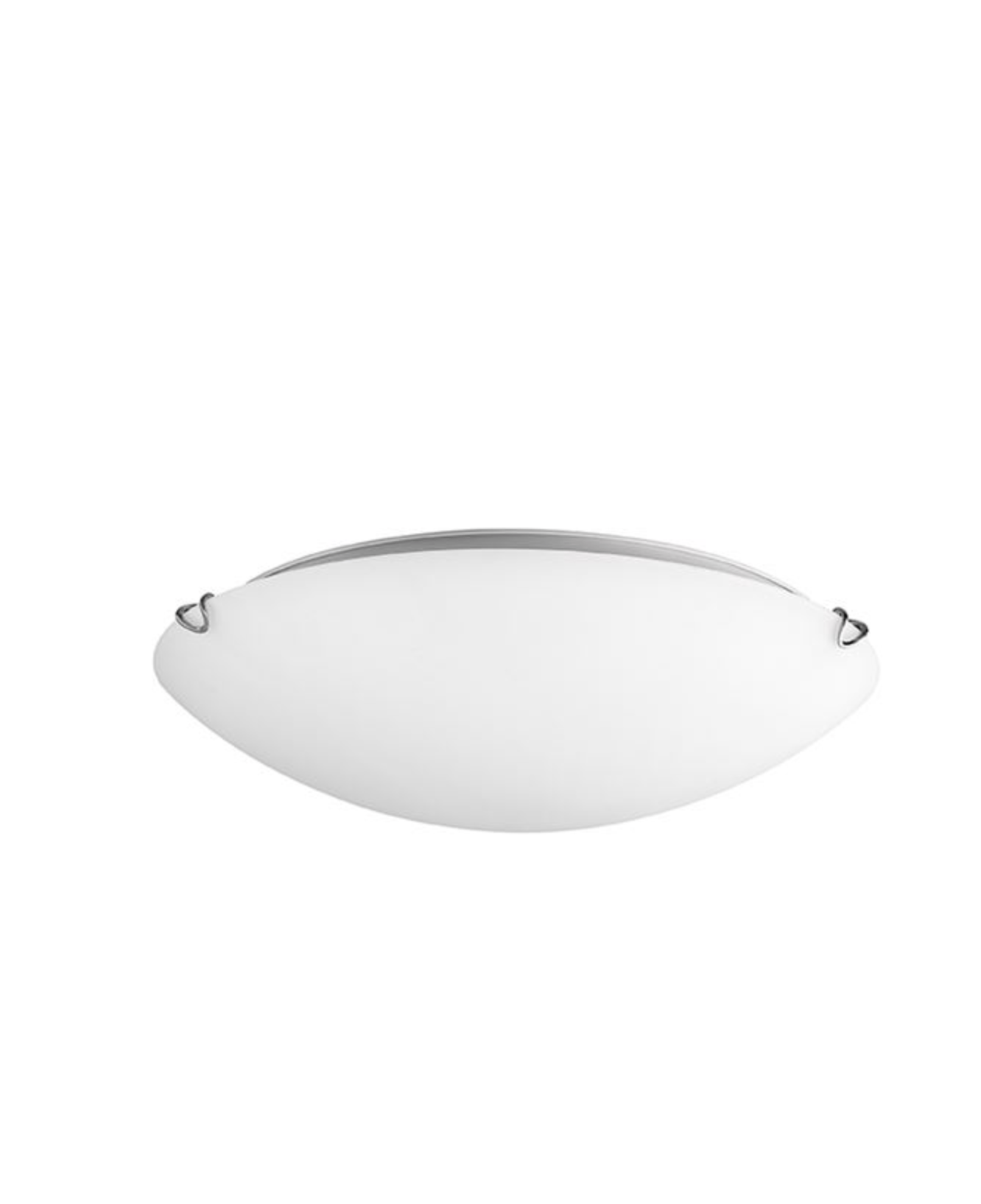 Large White Satin Glass & Chrome Metal Ceiling Light - ID 7385