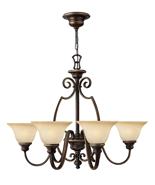 Rowly Antique Bronze 6 Lamp Chandelier - ID 7218