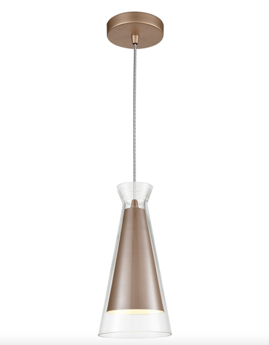Balintore Copper and Clear Glass Single Pendant - ID 6825