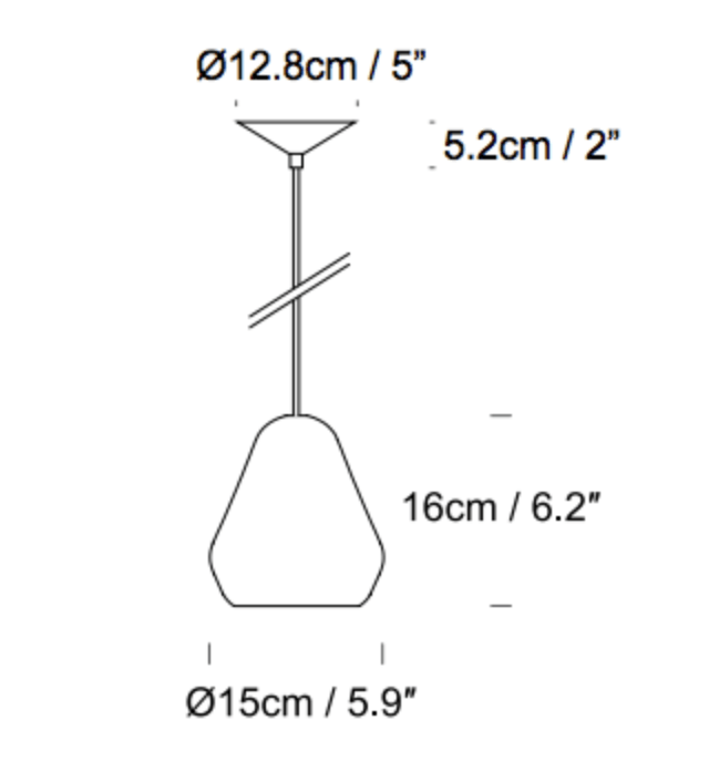 Small Conical Smoked Glass Pendant - ID 6600
