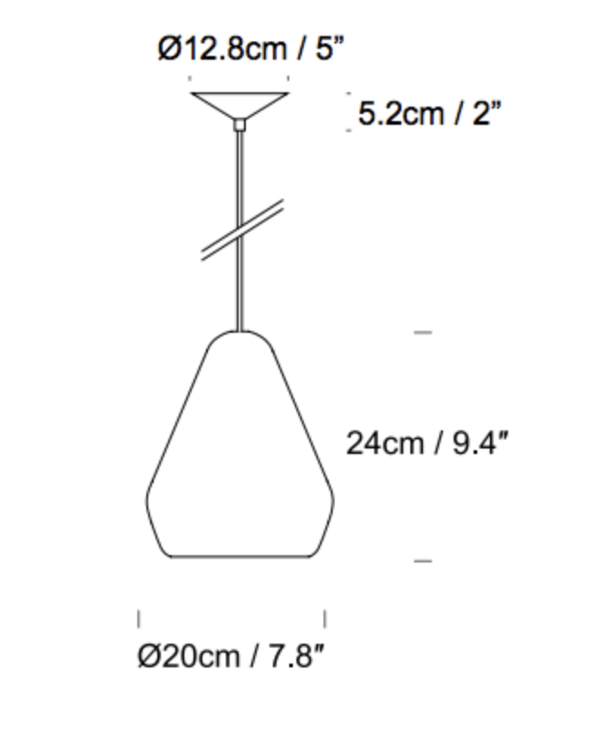 Conical Smoked Glass Pendant - ID 6603