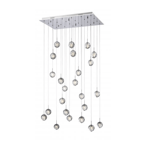 Bubbled Glass 24 Lamp LED Stairwell Pendant - ID 7814