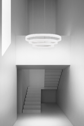 Gidea White 3 Ringed Large Suspension Pendant - ID 6964