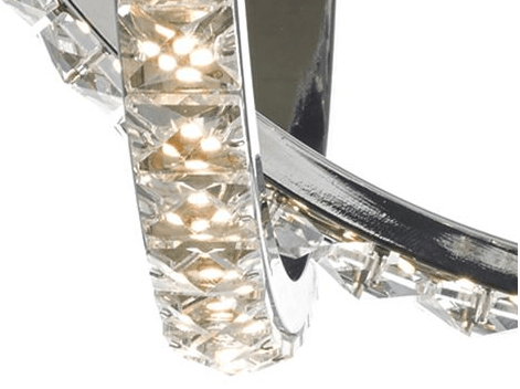 Woodford Polished Chrome and Crystal Small Flush LED Ceiling Light - ID 8152