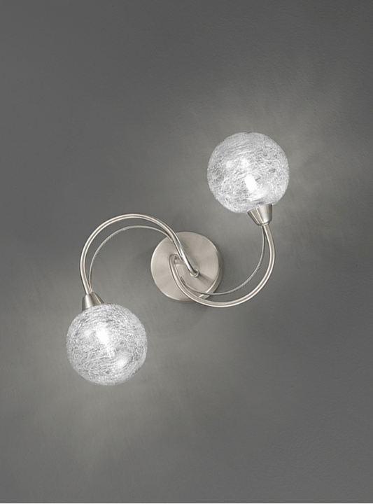 Semi Flush 2 Light Cylindrical Shades In Satin Nickel - ID 7215