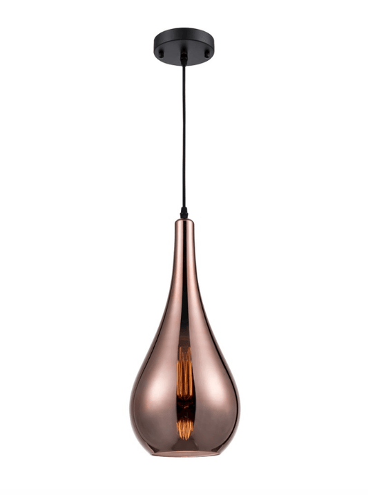 Aperfield Pear Single Pendant With Metallic Copper Glass - ID 8396