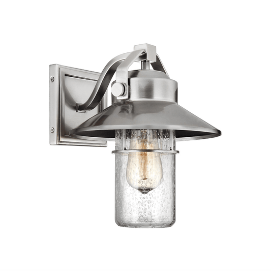 Hanbury Brushed Steel Small Exterior Wall Light - ID 8753