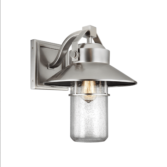 Hanbury Brushed Steel Large Exterior Wall Light - ID 8755