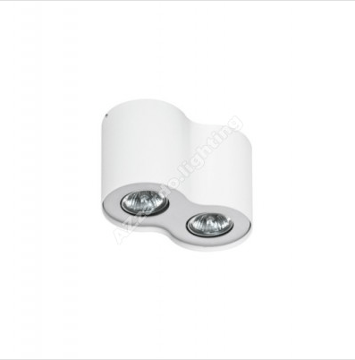 Hallywell 2 Lamp Cylindrical Downlight Cluster In White With Chrome Trim - ID 8931