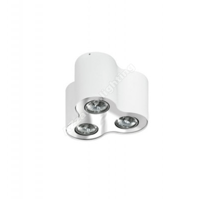 Hallywell 3 Lamp Cylindrical Downlight Cluster In white With Chrome Trim - ID 8932