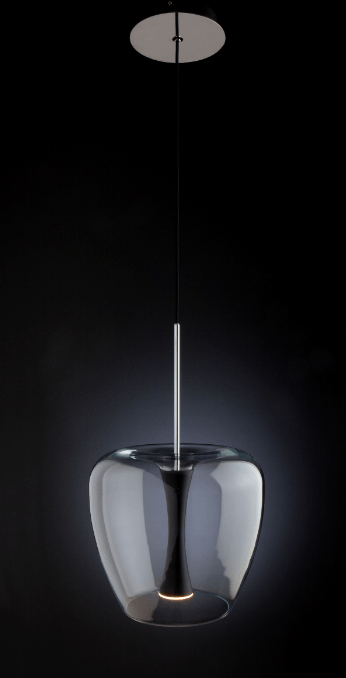 Quasar Apple Mood Suspension 30 Clear Glass Pendant Black - ID