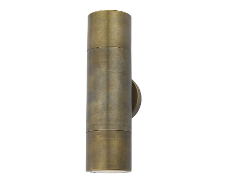 Tyndrum Brushed Antique Brass Finish Solid Brass Up/Down Outdoor Wall Light - ID 9488