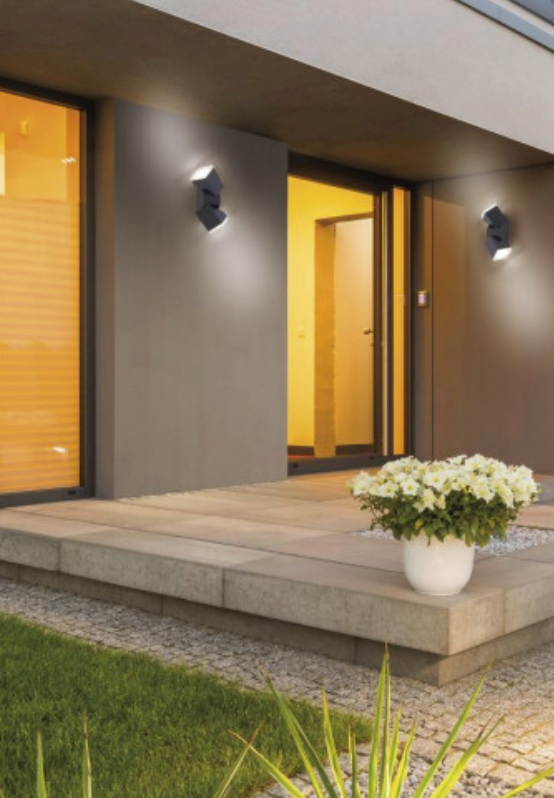 Adjustable Outdoor Wall Light In Anthracite with Twilight Motion