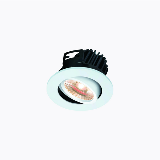 Ludlow Fire Rated 7watt 3000kelvin (Warm) Dimmable Adjustable LED Downlight IP20 White Finish - ID 8295