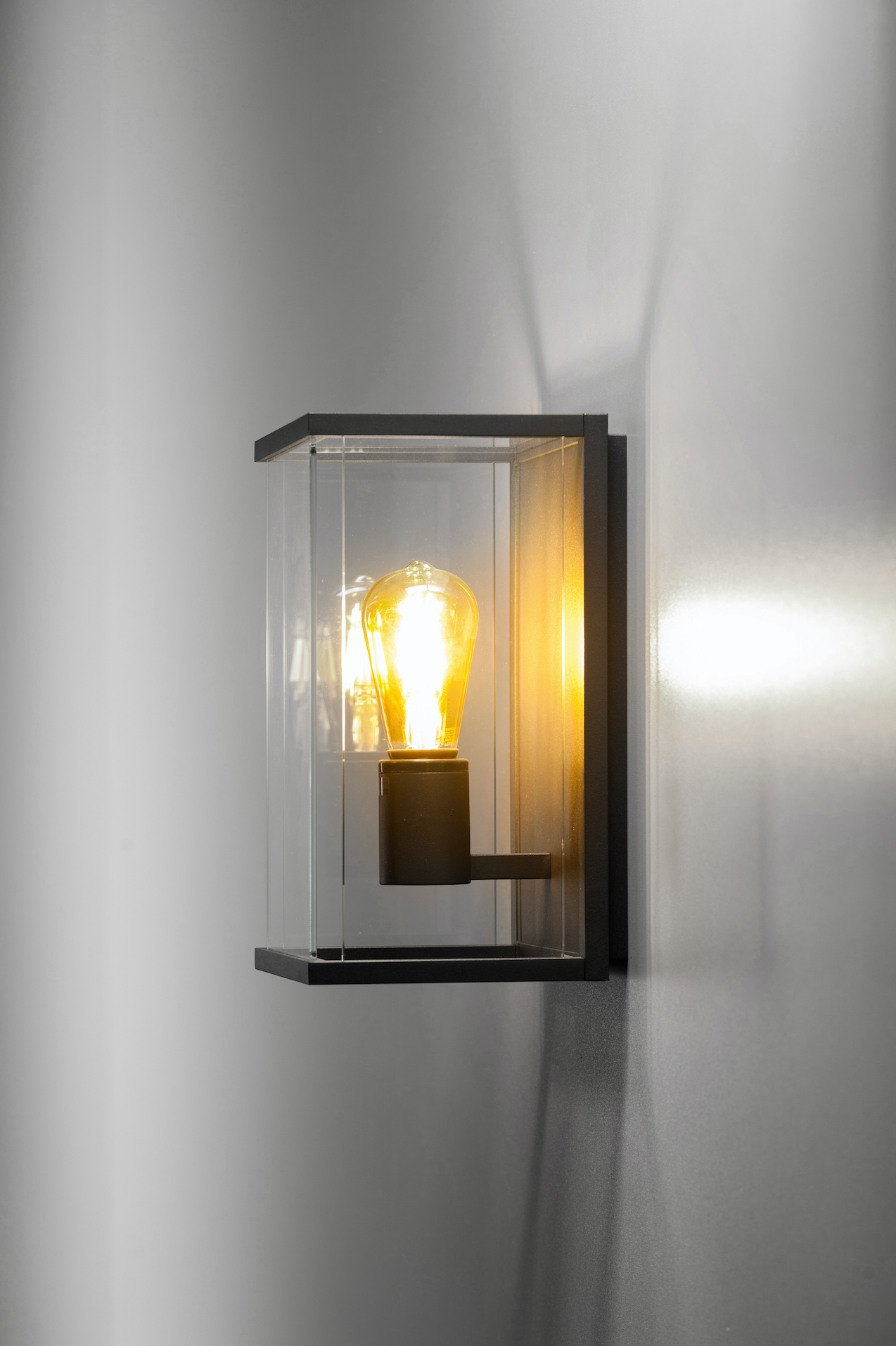 Holt/Matt Modern Glass Box Lantern IP54 Exterior Wall Light - ID 6697