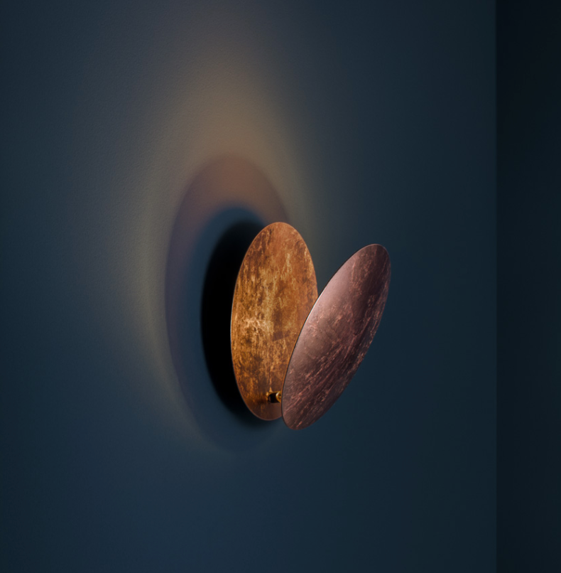 CS black & copper leaf adjustable LED wall light 17cm diameter - ID 10533