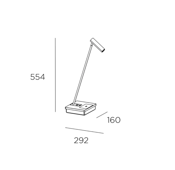 ELA White & Brass Detail Elegant Directional Table Light With USB Device Charge - ID 10741