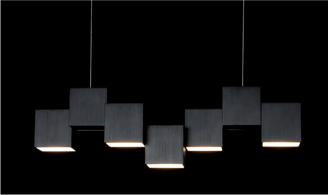 Grossmann Rocks Five Lamp Pendant Ceiling Light in Matt Black - ID 10677 - EX-DISPLAY