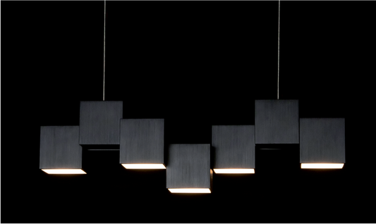 Grossmann Rocks Five Lamp Pendant Ceiling Light in Matt Black - ID 10677 - EX-DISPLAY