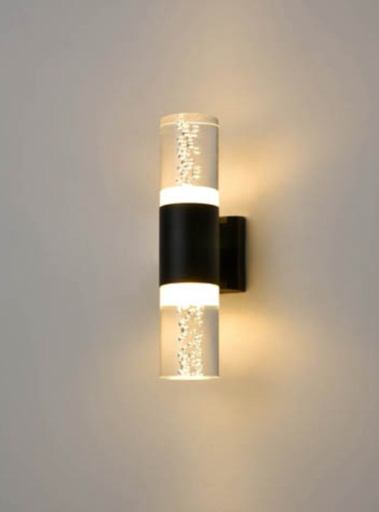 AUR Compact Bubble Sabre Matt Black Outdoor Wall Light - ID 10821