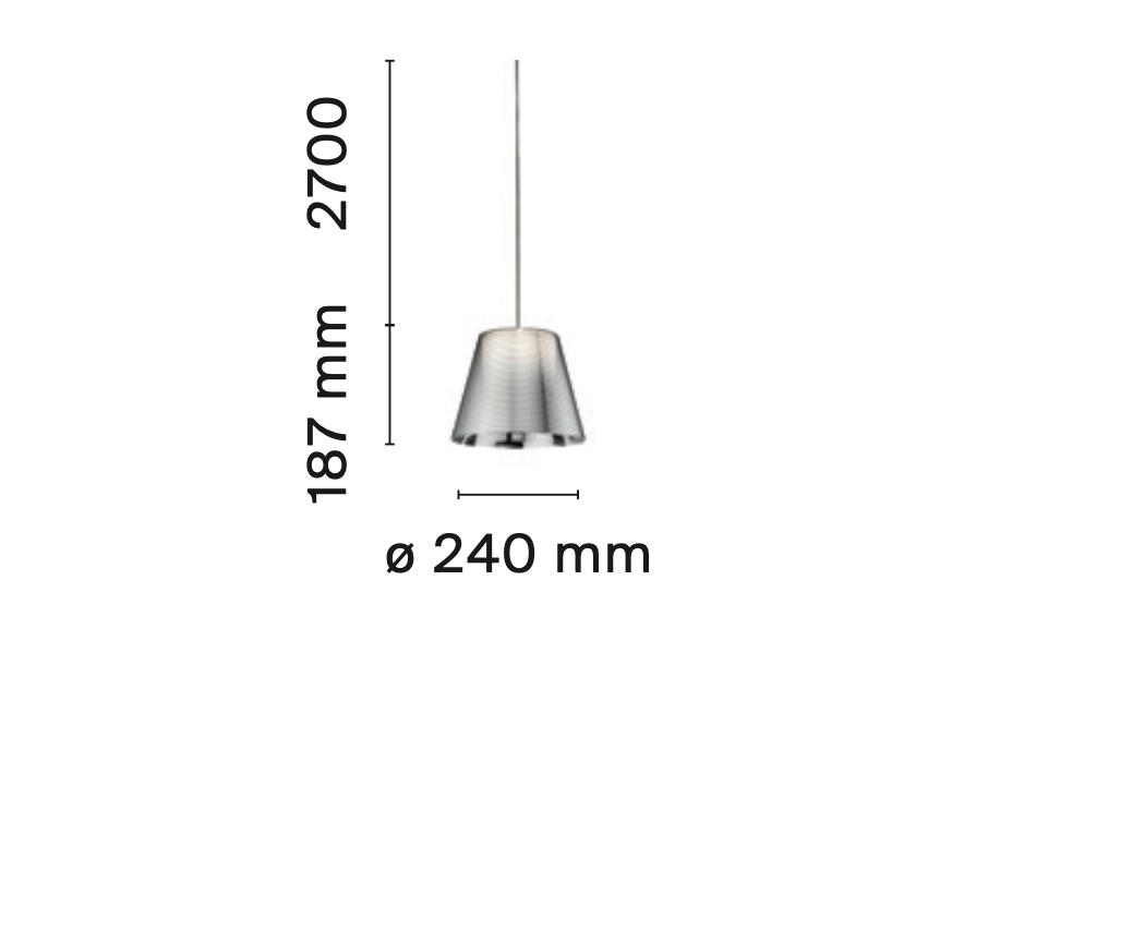 FLOS KTribe S1 Suspended Ceiling Light - DISCONTINUED - one only ex-display Fume finish ID 7500