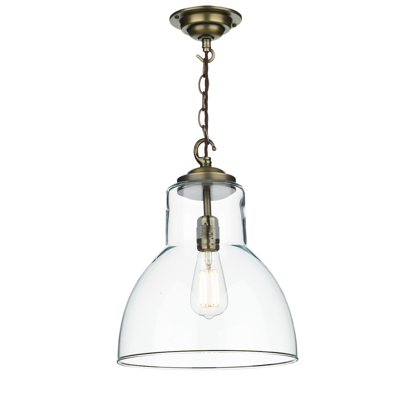 Clear Glass Bell Pendant 30cm Diameter - ID 10709