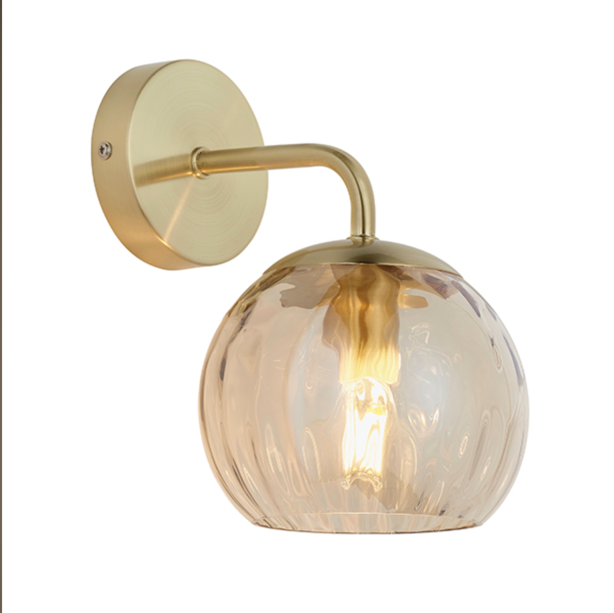 Satin Brass Dimpled Single Wall Light - ID 11019