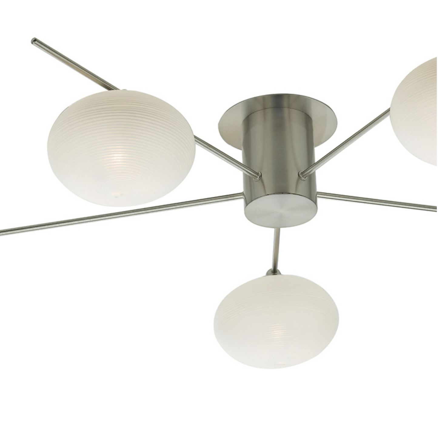 JAS Five Light Semi Flush Ceiling Light In Satin Nickel With Opal Glass - ID 11239