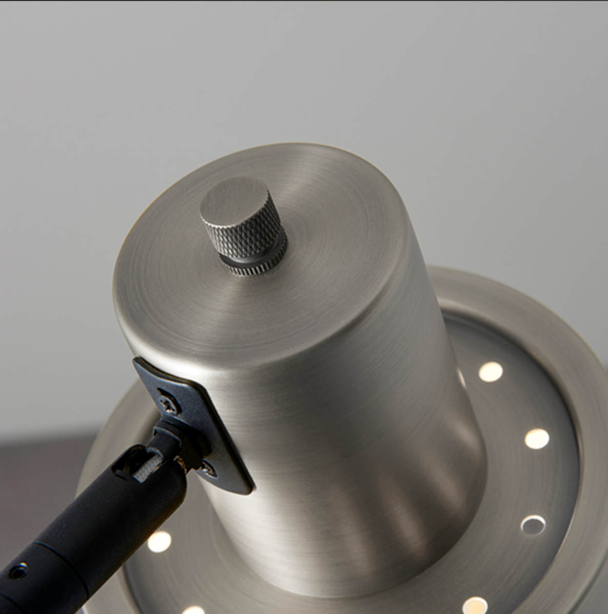 Brushed Silver & Matt Black Floor Lamp - ID 10989 - LOW STOCK WITH SUPPLIER