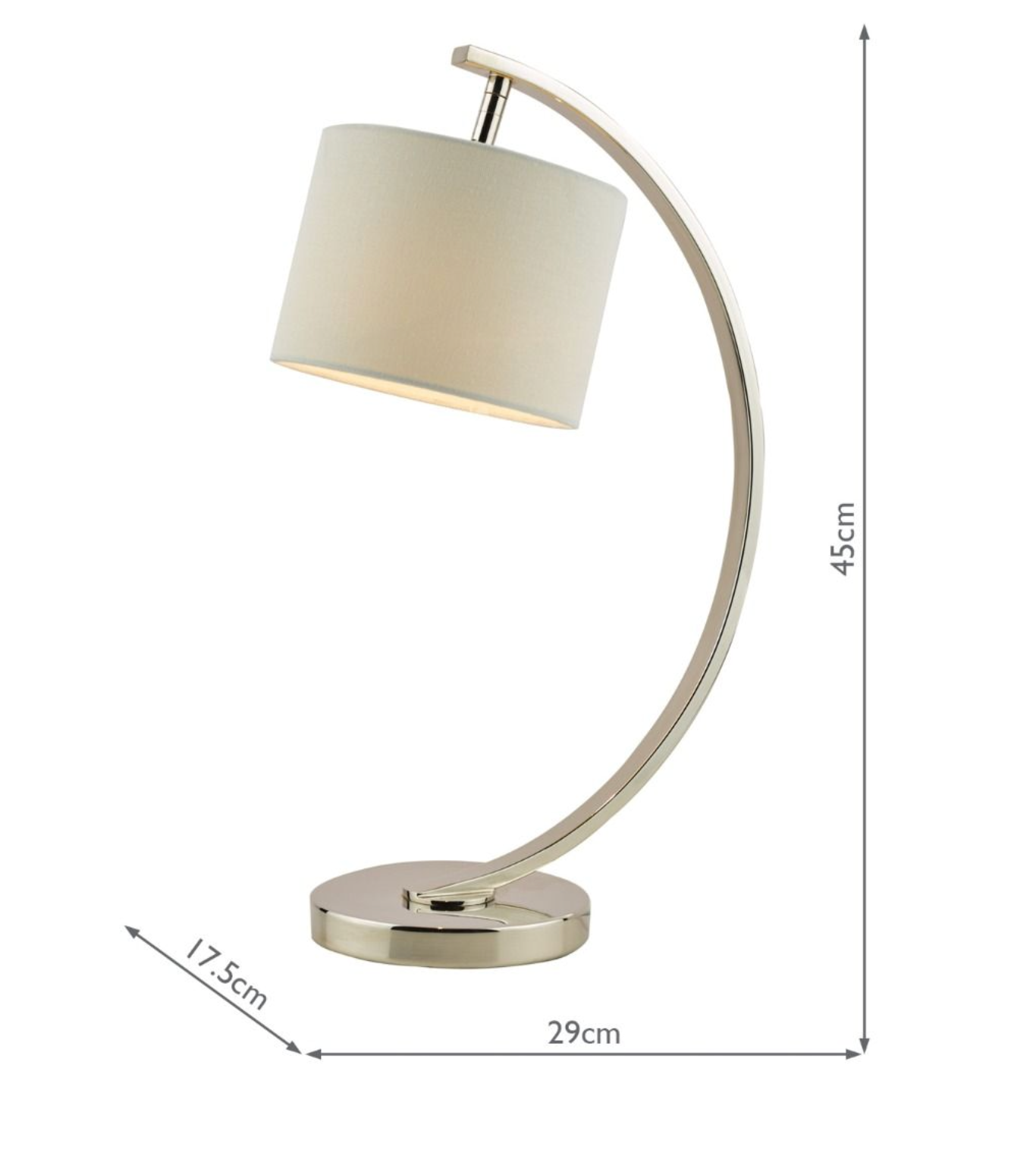 Chrome Desk Lamp with WHITE Shade - ID 11528