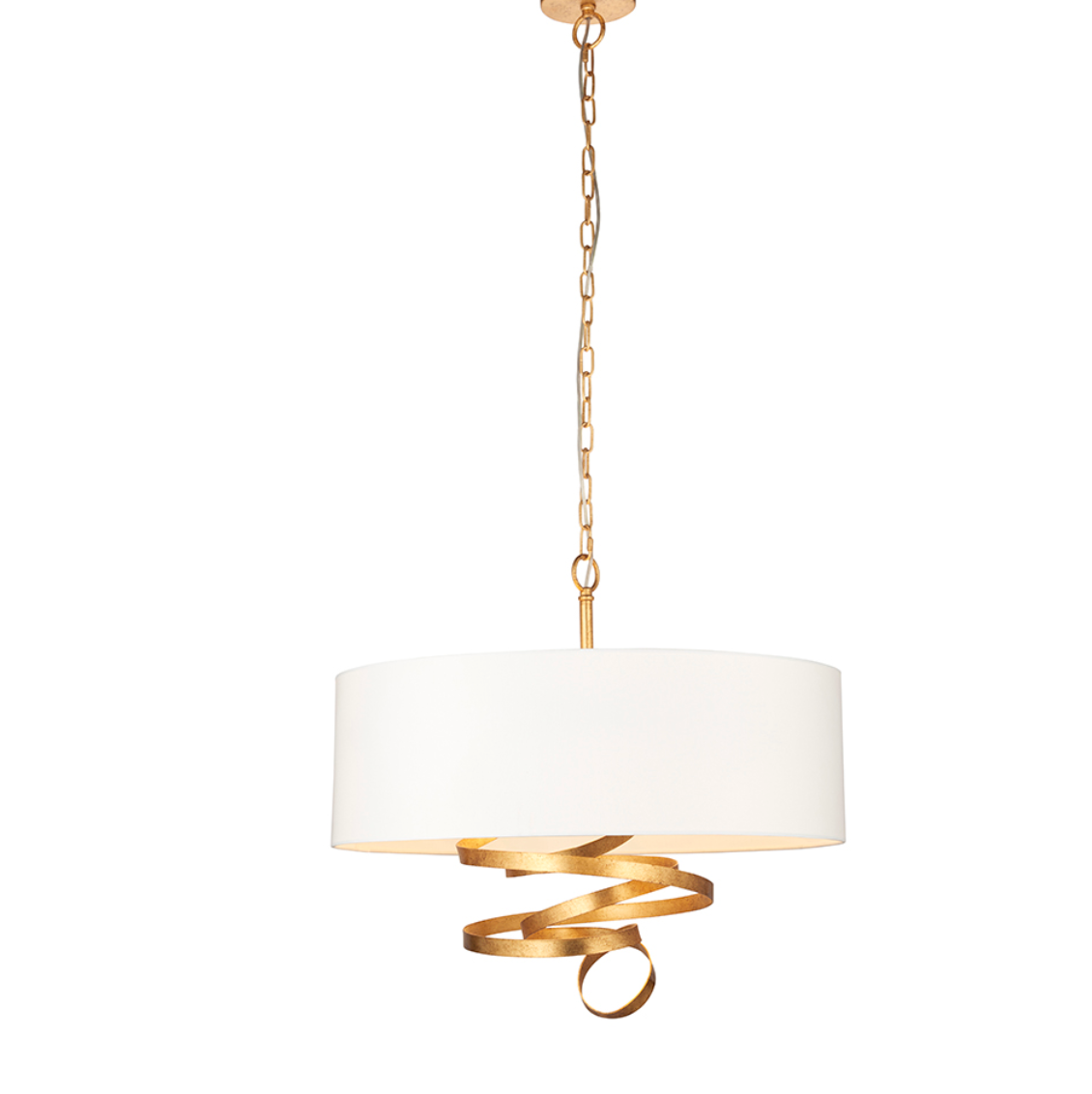 Gold ribbon pendant with ivory shade - ID 11723