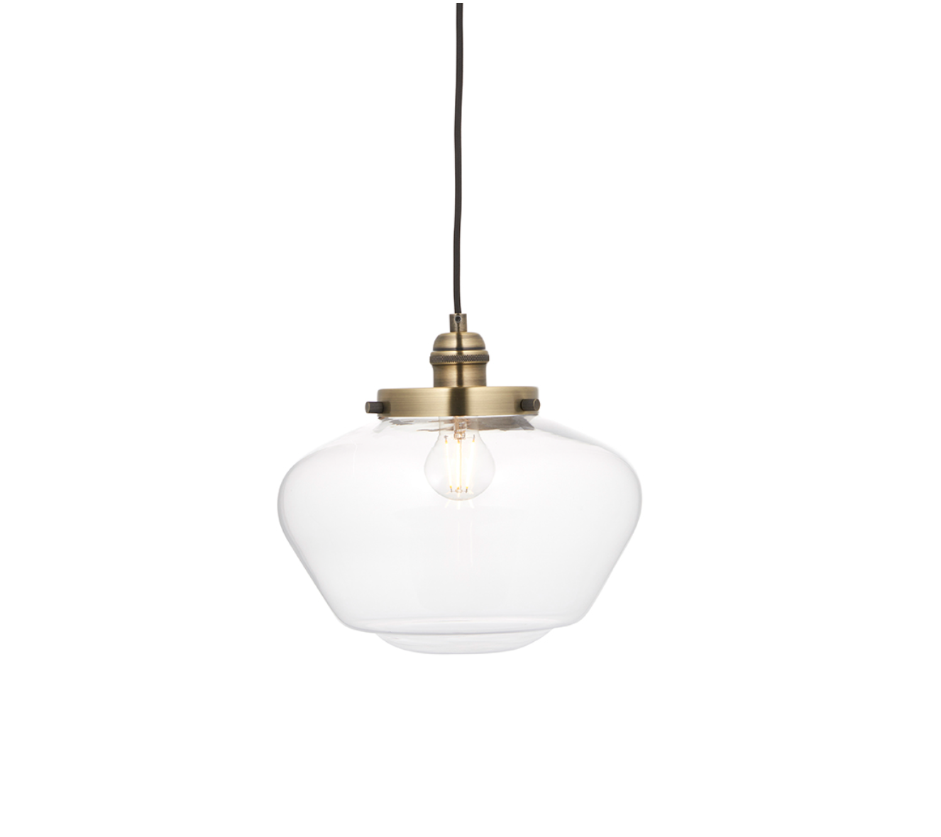 Timeless antique brass pendant with clear glass - ID 11731