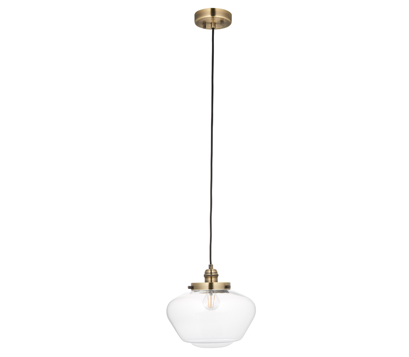 Timeless brass pendant with opal glass - ID 11732