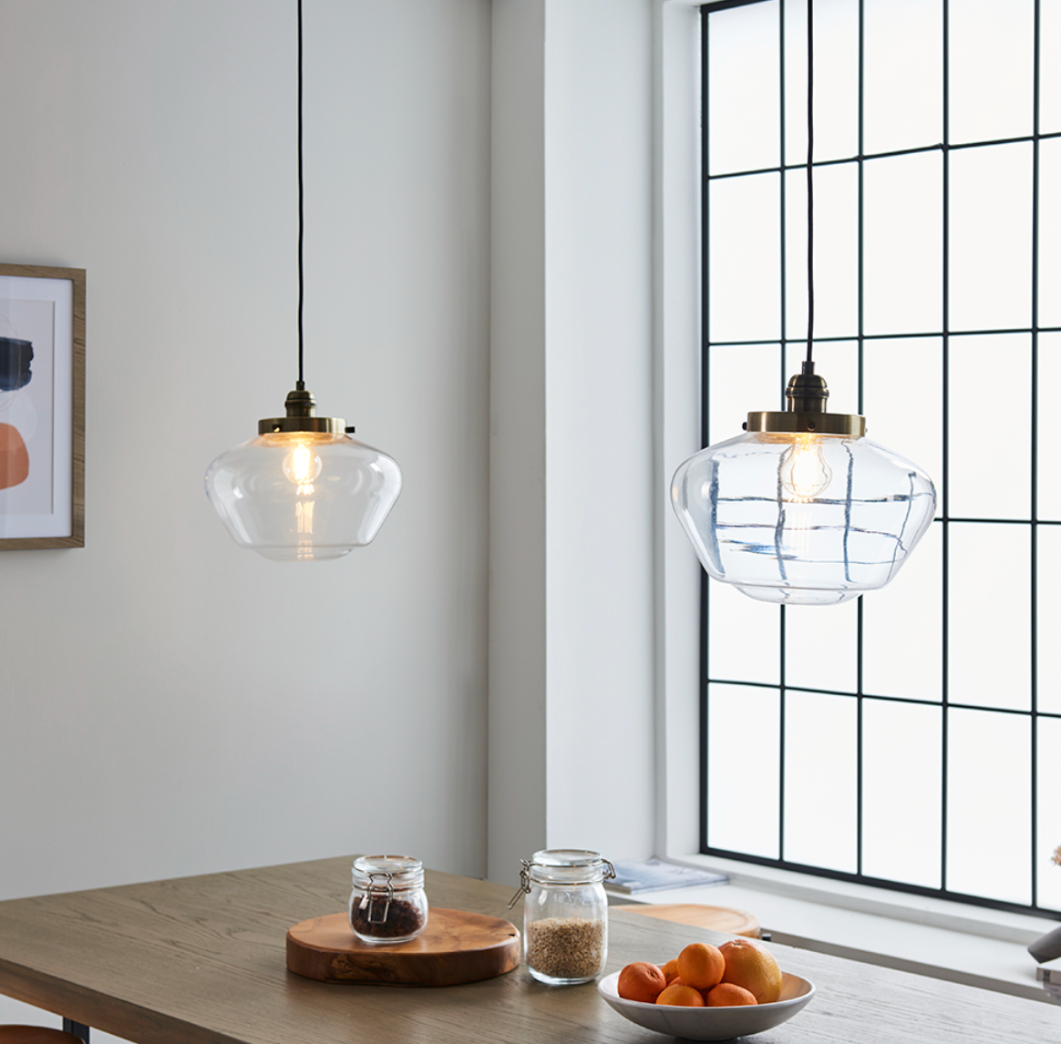Timeless brass pendant with opal glass - ID 11732