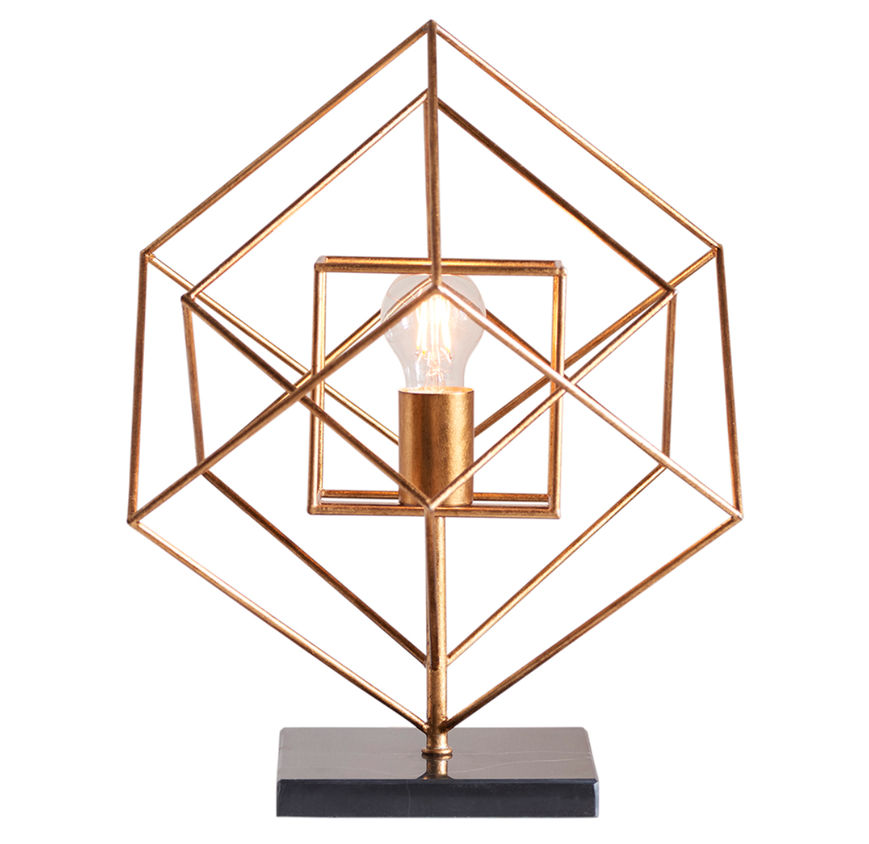 Gold Leaf Angular Framed Table Light - ID 11755