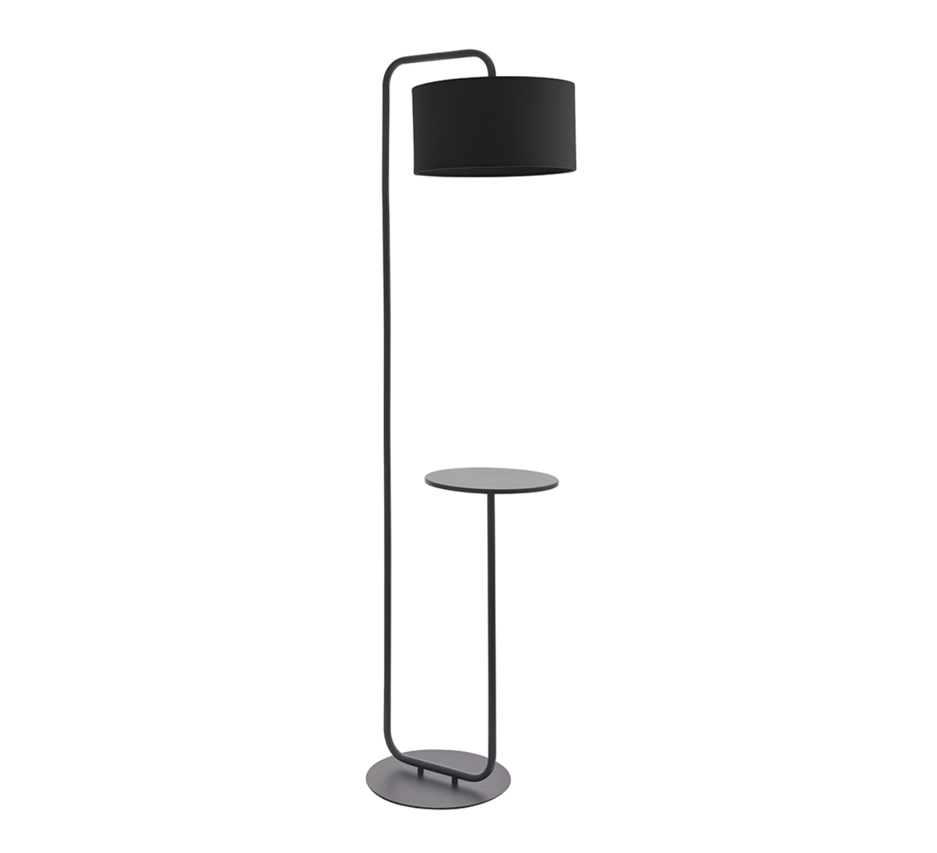 Black Floor Light With Table And Black Shade - ID 11748