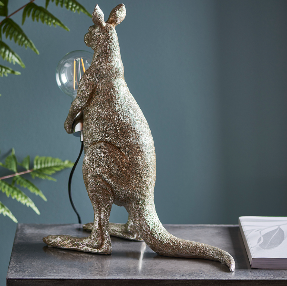 Vintage Silver Kangaroo Table Light  - ID 11655