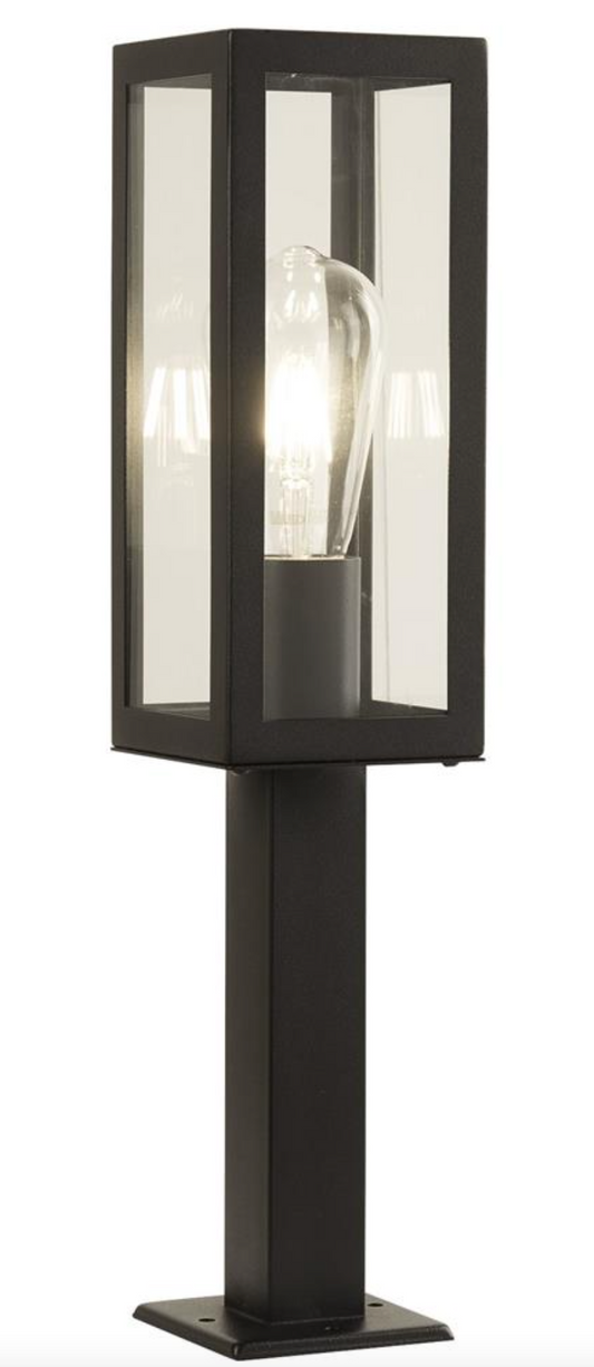 Black Outdoor Box Lantern Post Light ID 11889