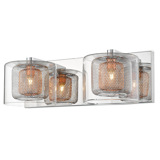 Eastcote Polished Chrome and Copper Double Wall Light - ID 8787
