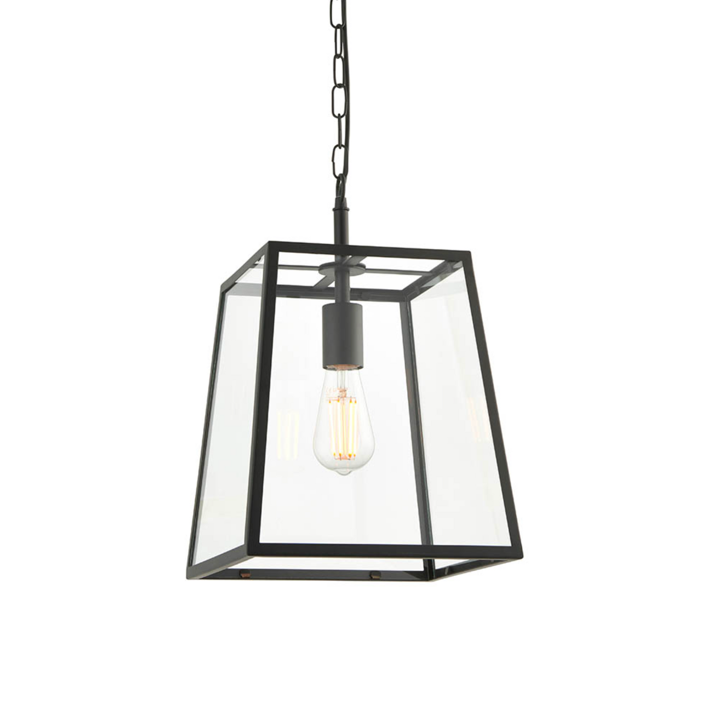 Matt Black Box Lantern - ID 12035
