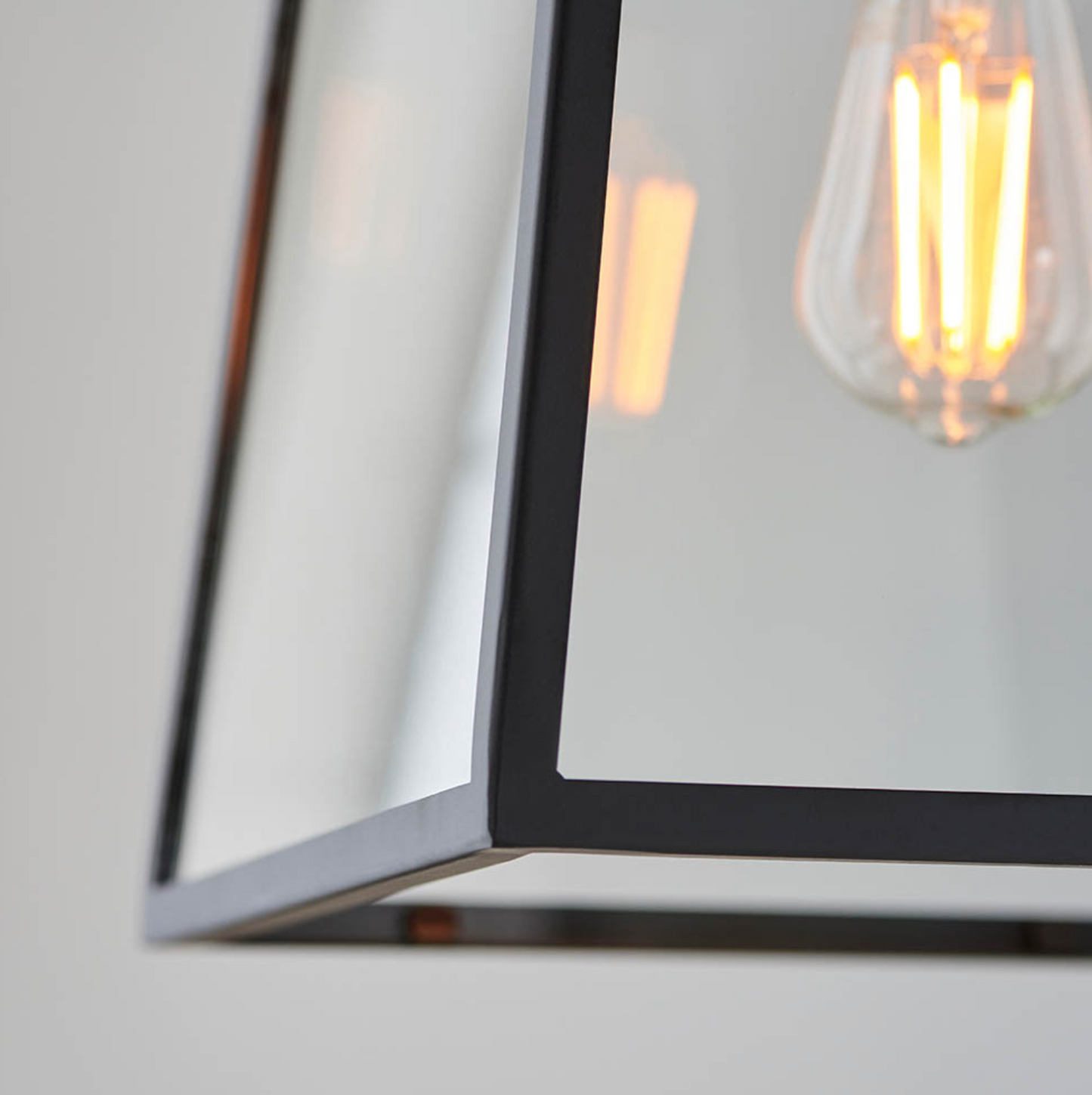 Matt Black Box Lantern - ID 12035